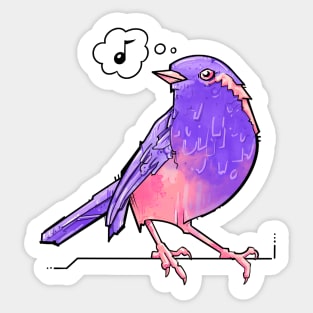 purple and pink songbird Sticker